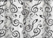 CLEF NOTES ALL OVER  SCARF  WHITE
