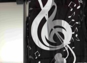 CLEF NOTE AND KEYBOARD  SCARF  BLACK