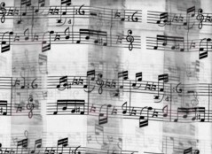 MUSIC NOTES  SCARF   WHITE